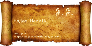 Hajas Henrik névjegykártya
